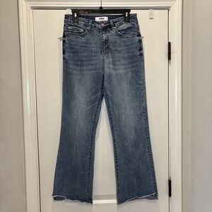 Mica Denim Jeans Womens 28 Denim High Rise Crop Frayed Hem Light Wash Distressed